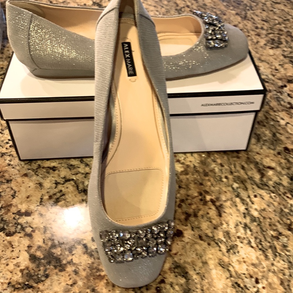 Alex Marie silver shimmer evening shoes